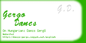 gergo dancs business card