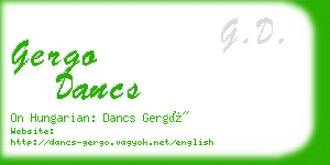 gergo dancs business card